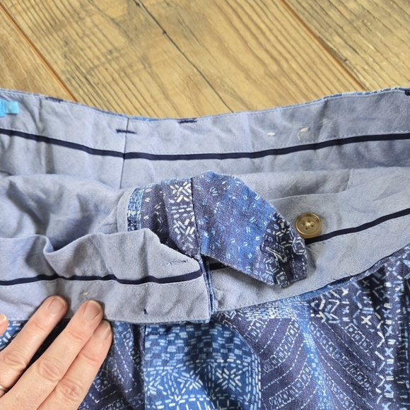 J. Mclaughlin Mens Size 36 Blue Patchwork Shorts - Picture 8 of 12